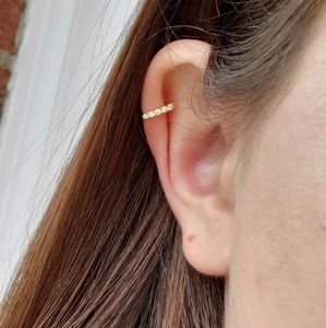 Gold Diamond Ear Cuff Tiny Petite 18K
